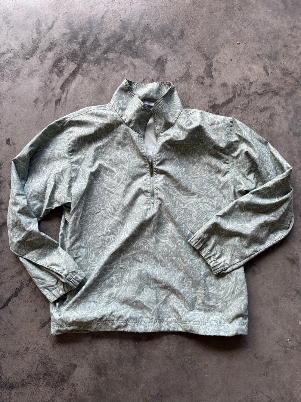Women’s Lightweight Half-Zip Pullover Jacket in Sage Paisley